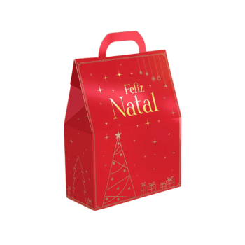 Maleta Presente Vertical Natal Luz 19x8,5x24,5 cm - Ideia Embalagens