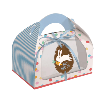 Maleta Redonda Coelho feliz c/ Visor 9x6x6,5 cm c/ 10 unidades - Cromus