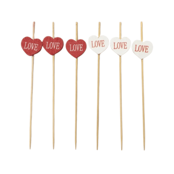 Palitos Aperitivos Bambu Love 12 cm c/ 50 unidades - Tuut
