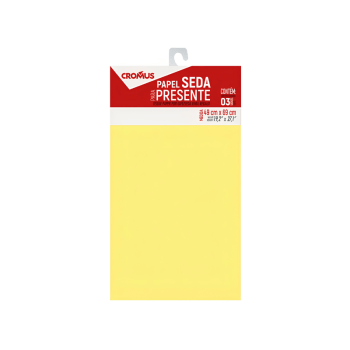 Papel Seda Amarelo 49x69 cm c/ 3 unidades - Cromus