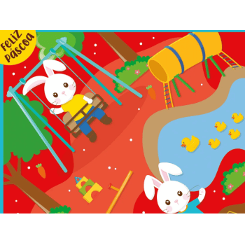 Saco Express Coelho Parquinho Vermelho 18x18 cm c/ 25 unidades - Cromus