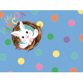 Saco Express Feliz Páscoa Azul 18x18 cm c/ 25 unidades - Cromus