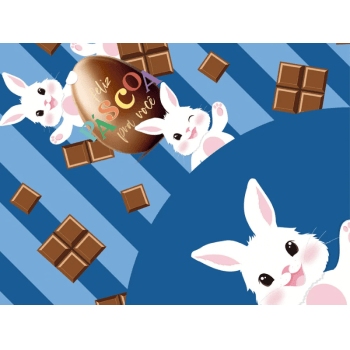 Saco Express Páscoa Guga Azul 35x35 cm c/ 25 unidades - Cromus