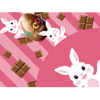 Saco Express Páscoa Lola Rosa 35x35 cm c/ 25 unidades - Cromus