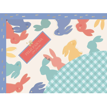 Saco Express Páscoa Piquenique Azul 32x32 cm c/ 25 unidades - Cromus