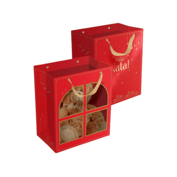 Sacola c/ Visor Natal Luz 22x14x26 cm - Ideia Embalagens