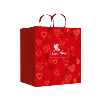 Sacola Com Amor 24x17x26 cm - Ideia Embalagens