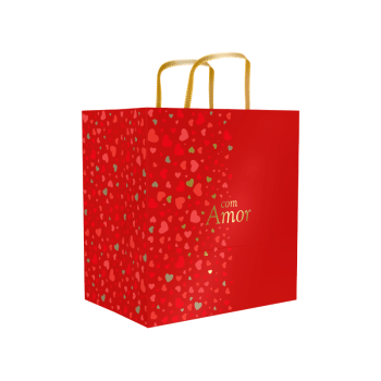 Sacola Com Amor Clássico 24x17x26 cm - Ideia Embalagens