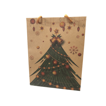 Sacola Kraft Árvore Natalina 24x19x8 cm - Tuut