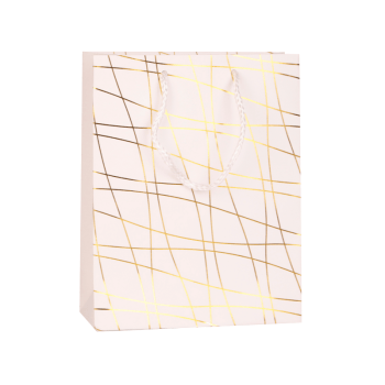 Sacola Natal Gold Branco 18x23x8 cm - Zein