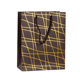 Sacola Natal Gold Preto 18x23x8 cm - Zein