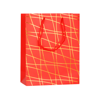 Sacola Natal Gold Vermelho 18x23x8 cm - Zein