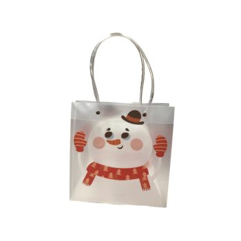 Sacola Plástica Transparente Boneco de Neve 21,5x10x22 cm - Rio Master