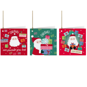 Tags Natalinas Especial Noel 8x8 cm c/3 unidades - Cromus