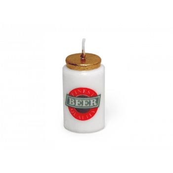 Vela de Aniversário Cerveja c/ 6 unidades - Silver Plastic