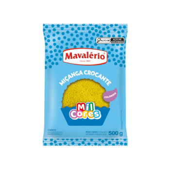 Confeito Miçanga Nº 0 Amarelo 500g - Mavalério