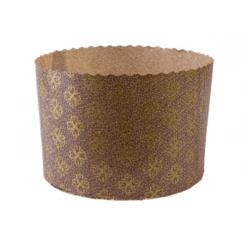 Forma de Panetone Kraft Fiori Ouro 100g c/ 12 unidades - Sulformas