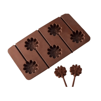 Forma de Silicone Pirulito Floral 5 cavidades - Confeitudo