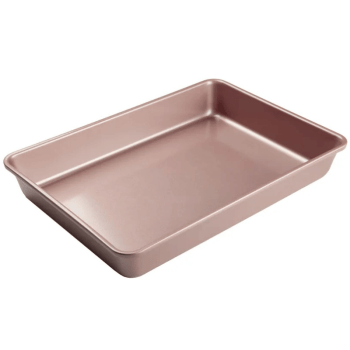 Forma em Aço Carbono Retangular Rosa Gold 34x24x5 cm - Allonsy