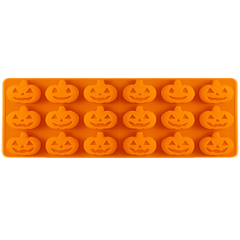 Forma Silicone Halloween com Abóbora c/18 cavidades 21x11 cm - Prime Chef