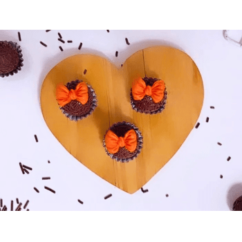 Biscuit Comestível Laço Laranja c/ 4 unidades -  Meninas do Açúcar