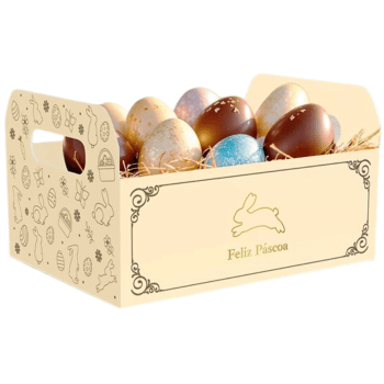 Cesta Caixote Páscoa Luz 25x108,5x14,5 cm - Ideia Embalagens