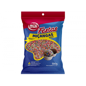 Confeito Miçanga Colorida 500g - Mix