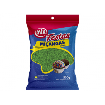 Confeito Miçangas Verde 500g - Mix