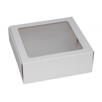 Caixa para Doces Branca Tampa Transparente 4x12x12 cm c/ 10 unidades - Ideia Embalagens