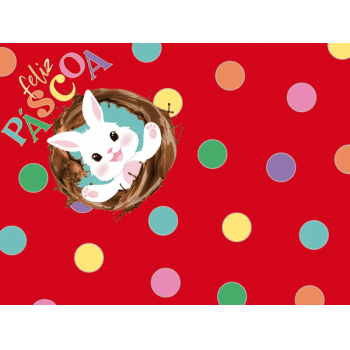 Saco Express Feliz Páscoa Vermelho 18x18 cm c/ 25 unidades - Cromus