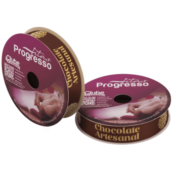 Fita de Cetim Decorativa Páscoa Chocolate Artesanal nº 3 ECF003H Cor 524 - Progresso