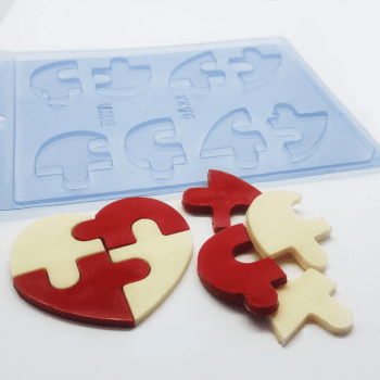 Forma de Acetato Quebra-Cabeça Coração N9522  - Bwb